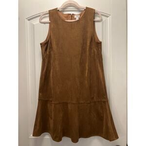 NWT J Crew Women’s Faux-Suede‎ Pocket Drop Waist Casual Mini Dress Size 12 Brown